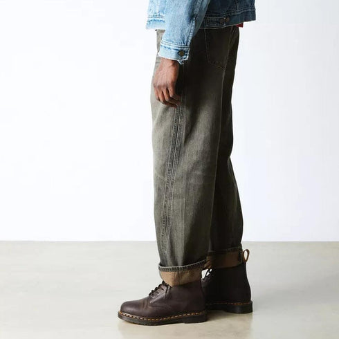 Dr Martens 101 6 Eye Brown Crazy Horse Yellow Stitching Boot